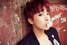 J-Hope promoting "War of Hormone" #1 (October 2014)