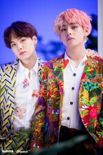 Suga and V for IDOL #1 (August 2018)