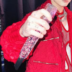 Burgundy mic with burgundy Swarovski crystals (Custom in 2022)