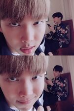 RM on Twitter: "홉꽃 발견 🌸😱" [2017.05.31]