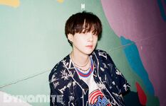 Suga promoting "Dynamite (EDM Remix)" and "Dynamite (Acoustic Remix)" (August 2020)