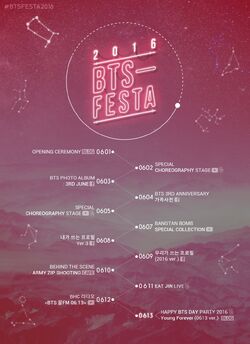 BTS Festa 2016 Timetable