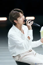 RM with his black mic (2020)