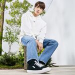 Jin promoting REVERSE X REBIRTH 2021 FILA SPRING Collection #1 (March 2021)