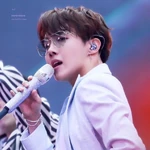 j-hope with his silver-sky blue mic (2019)