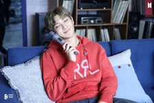 RM with his sky blue mic (2021)