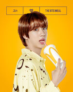 Jin promoting McDonald's BTS Meal (May 2021)