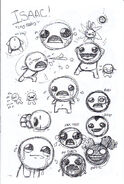 Concept art of Isaac from the Unholy Edition's artbook (click to expand).