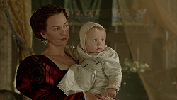 Vanozza with her grandson Giovanni in "The Siege at Forli."