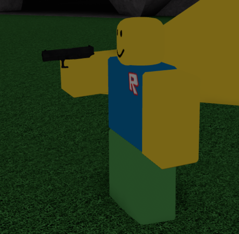 roblox noob holding gun