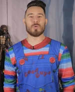 James in a Chucky Costume