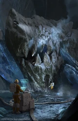 Jörmungandr's corpse examined by the Federal Bureau of Control (Art by Dan Temirov)