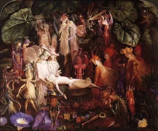 Fairies holding a funeral (Art by John Anster Fitzgerald)