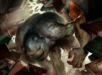 Ogre destroying a library