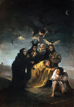 Brujas-de-pesadilla-pintura-de-francisco-goya-que-muestra-a-un-grupo-de-brujas-practicando-diversos-maleficios-museo-lazaro-galdiano-madrid 188906e9 1280x1834