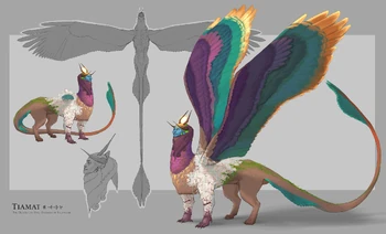 Fully-body image of Tiamat in her draconic form (Art by Jarod Smith)