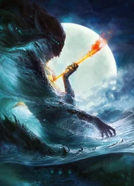 Tiamat as the "Divine Lady" before being struck (Art by Exellero)