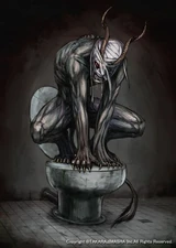 Belphegor on a toilet (Art by kometani)