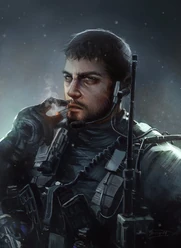 Roy in combat gear (Art by Murmaladee)