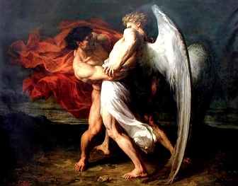 Jacob wrestling with Mastema