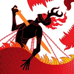 A mural depicting the Scarlet King's imprisonment.