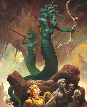 Medusa was one of the three sisters of the Gorgons, and she was the only  one who wasn't immortal. : r/mythology