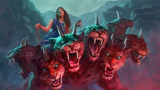 The Harlot riding on the Scarlet Beast