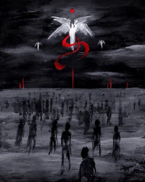 The souls of the virtuous and the damned rise from the stillness of death