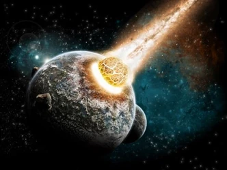 The planet Nibiru colliding against Earth.