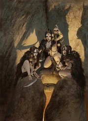 A trio of witches (Art by Adrian Smith)