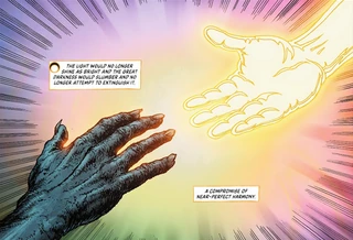 The Big Crunch between Light and Dark