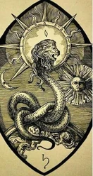 Yaldabaoth as depicted in an alchemy book