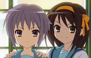 Yuki Nagato with Haruhi Suzumiya from Suzumiya Haruhi no Yuuutsu