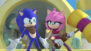 Amy Rose with Sonic the Hedgehog from Sonic Boom