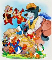 Walt-disney-studios-tailspin,-chip-n-dale-rescue-rangers,-and-duck-tales-promotional-illustration-(2-works)