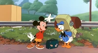 Donald's cameo with Mickey in A Goofy Movie.