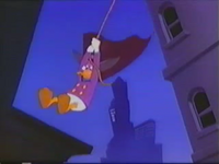 Darkwing Swinging Down On A Rope