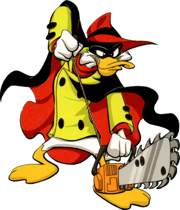 Negaduck with chainsaw