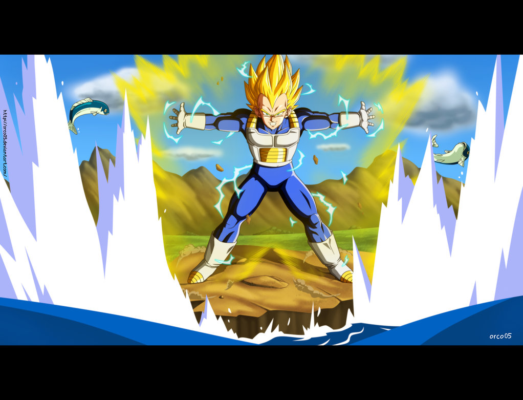 Download Vegeta prepares his most powerful attack, the Final Flash, in this  still from the classic anime series, Dragon Ball Z. Wallpaper
