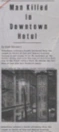 Krimson Post article regarding homicide committed in hotel on March 16, 2005