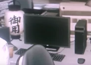 Lantern next to Joseph's computer