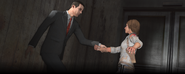 Clear image of the Administrator, grabbing Juli's wrist