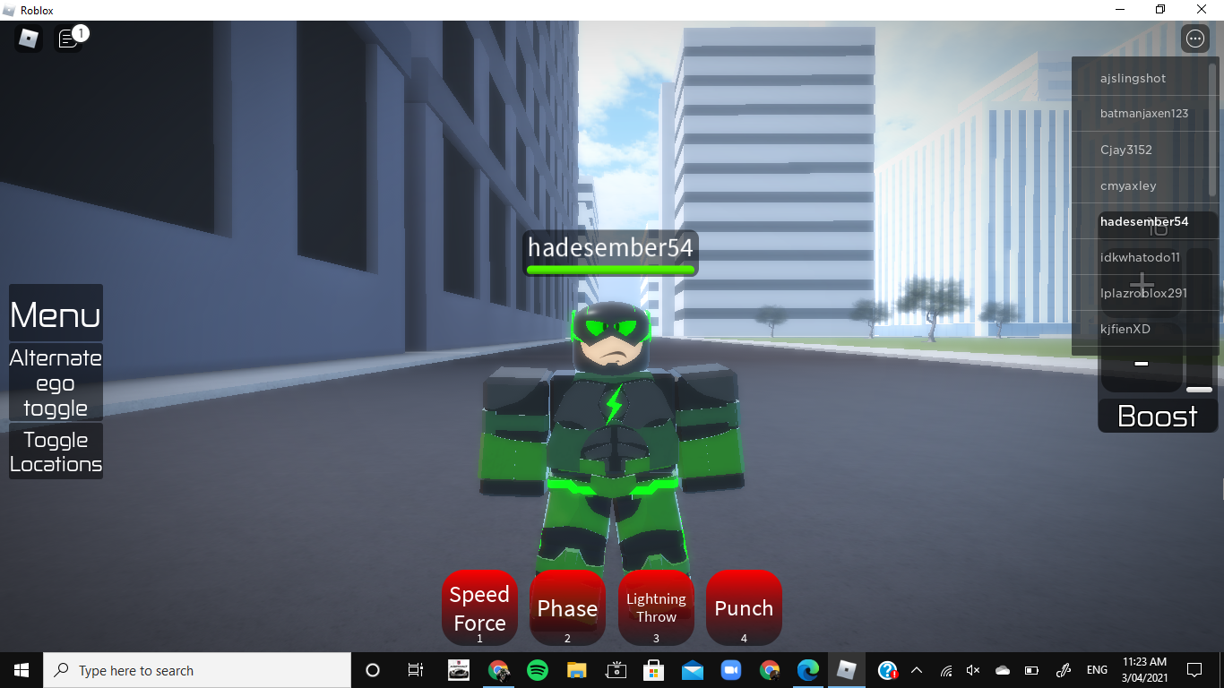 USING THE MOST POWERFUL AND GREATEST CHARACTER IN ROBLOX FLASH EARTH PRIME  