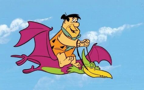 Fred Flintstone Riding Bird