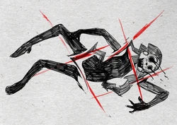 Fritz's sketch of Bonnie Glade's body.