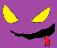 A happy face emotion of Tall Purple Monster, from Food Orb 10.