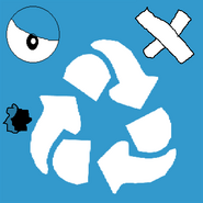 A beat-up Evil Recycle Bin face.