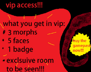A sign of the things you can access for buying the VIP gamepass.