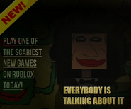 A poster that you can find inside the Toy Store building. This poster was actually an advertisement that used to air on the ROBLOX website for Vodgreen's World 0.