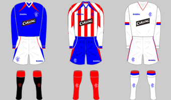 Rangers Home Camiseta de Fútbol 2001 - 2002. Sponsored by NTL